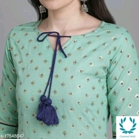 Women Cotton Straight Printed Long Kurti With Palazzos - M, Cotton, Kurta With  Dupatta And Bottom Wears : Palazzo, Pack of :1